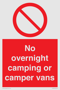 No overnight camping or camper vans